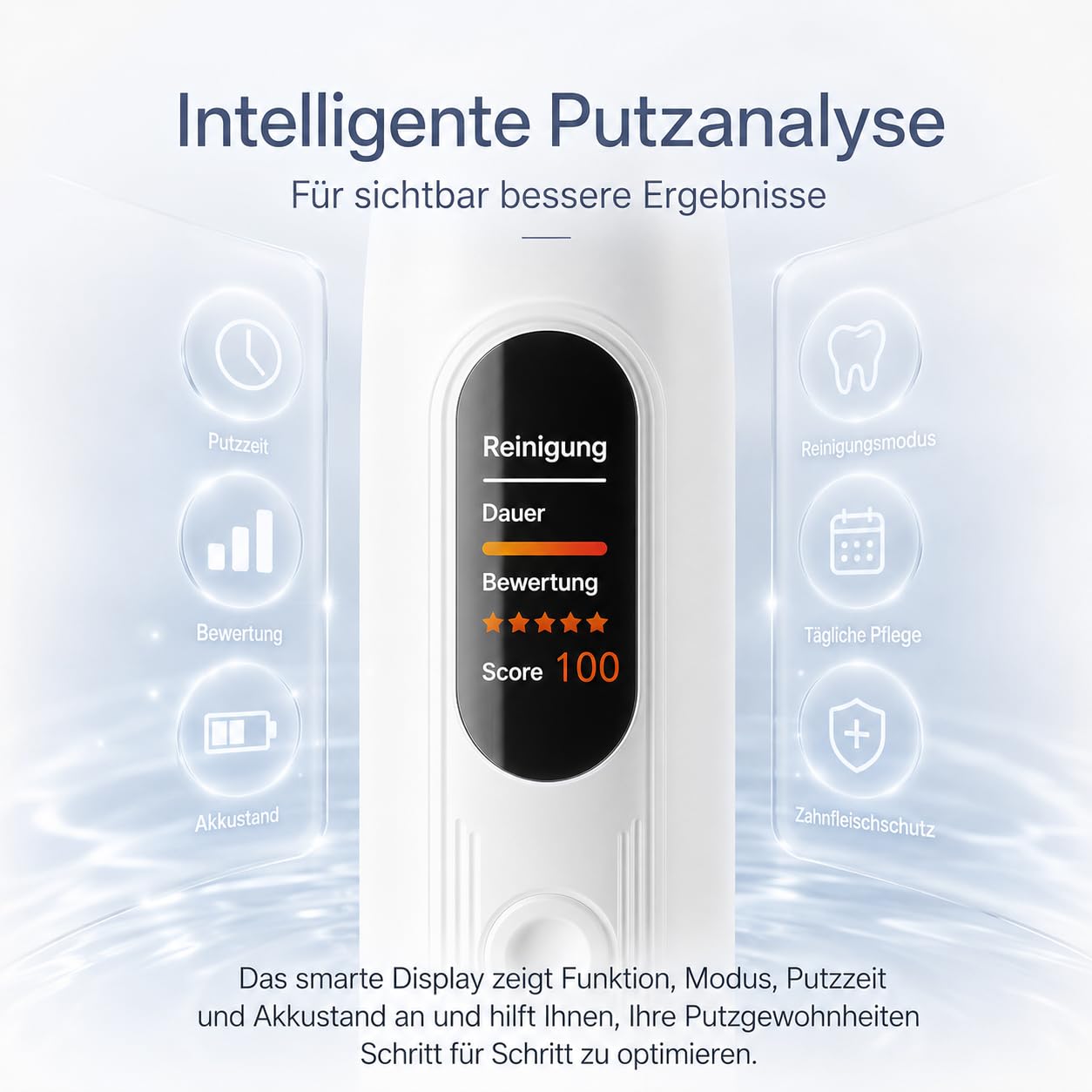 ProSonic V1 ProSonic V1 Elektrische Zahnbürste Mondscheinweiß mit Hochfrequenter Vibration für Tägliche Mundpflege (Mondscheinweiß)