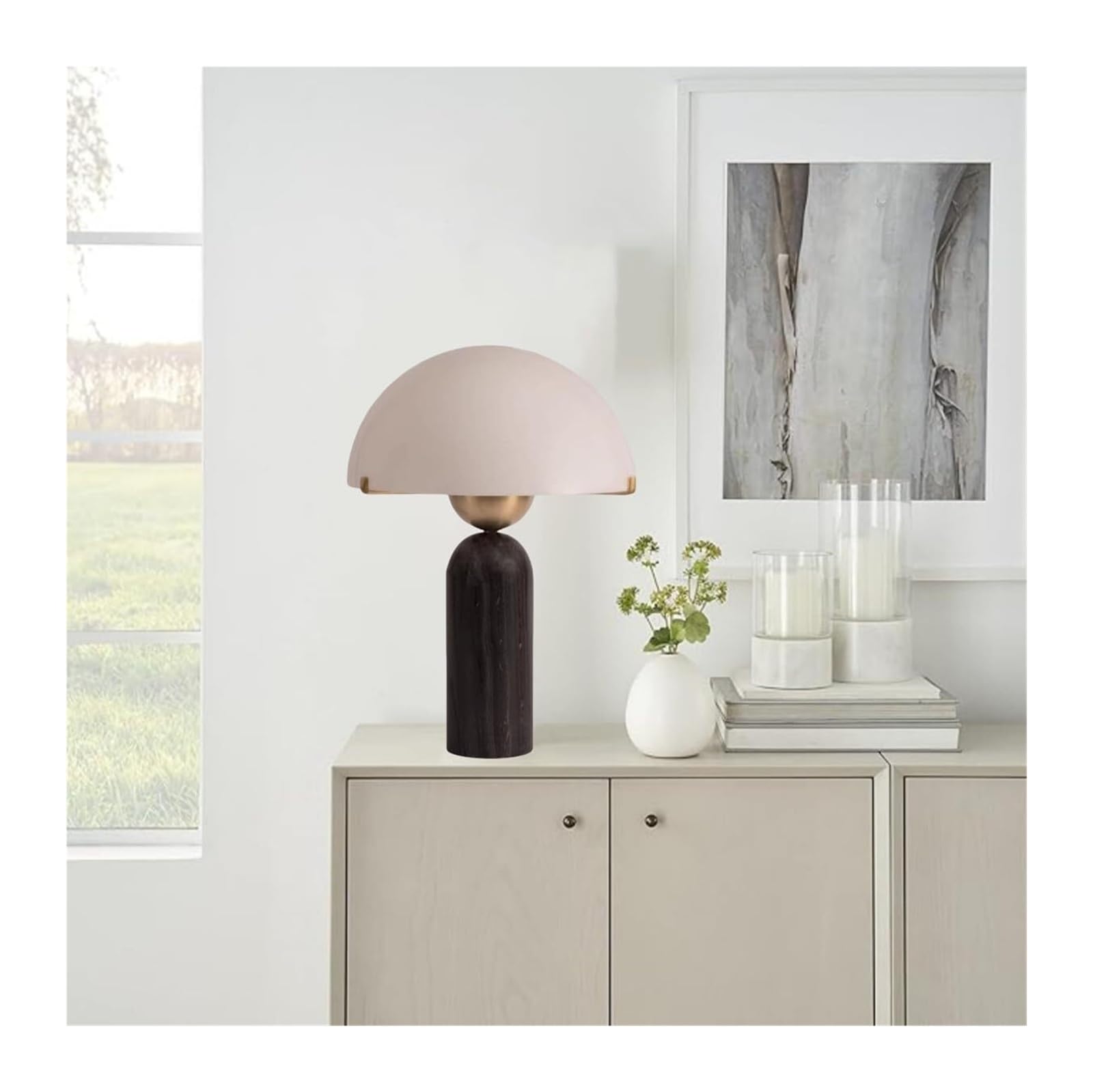 Lampada da tavolo moderna a forma di cupola, paralume in vetro smerigliato