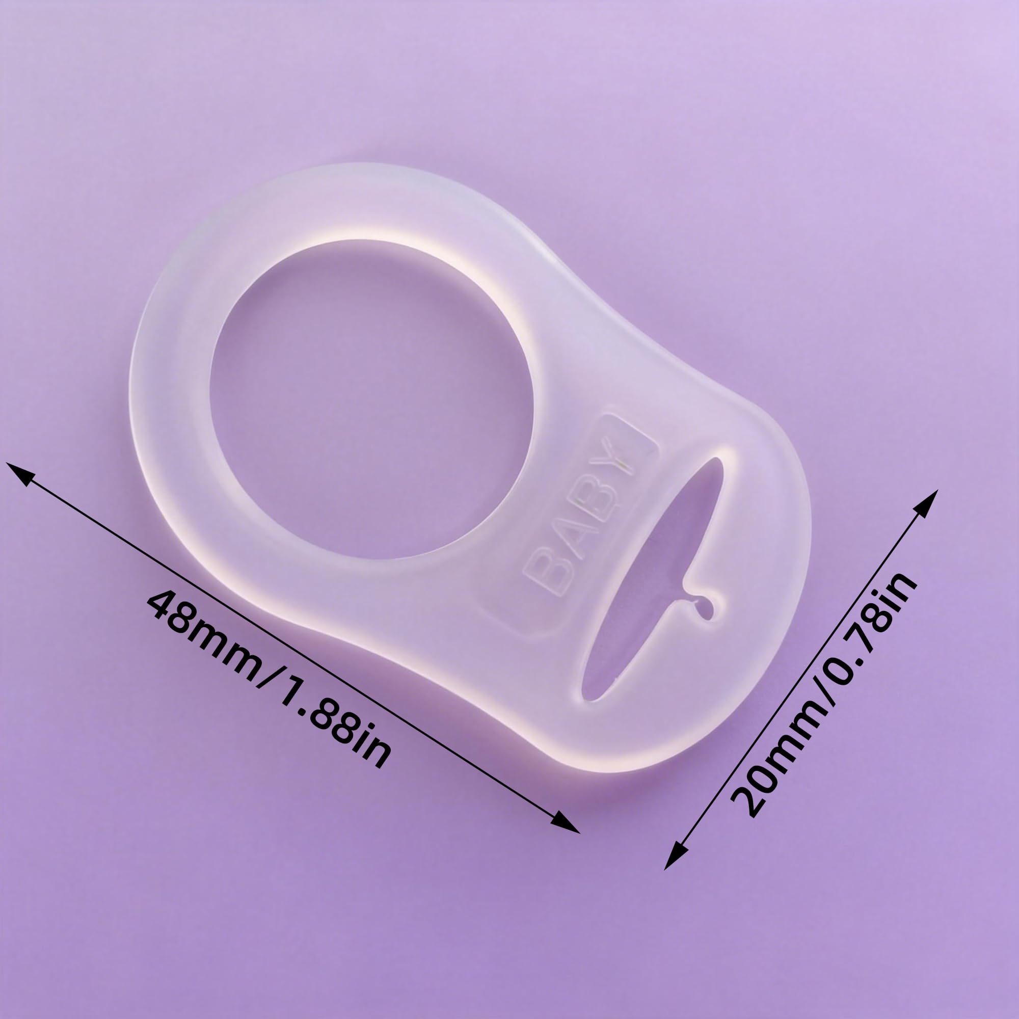 4 Pcs Silicone Bouton Anneau, Anneau en Silicone Adaptateur,Adaptateur de Sucette Tétine,Adaptateur Attache de Silicone Bouton Anneau Transparent Attache - 2