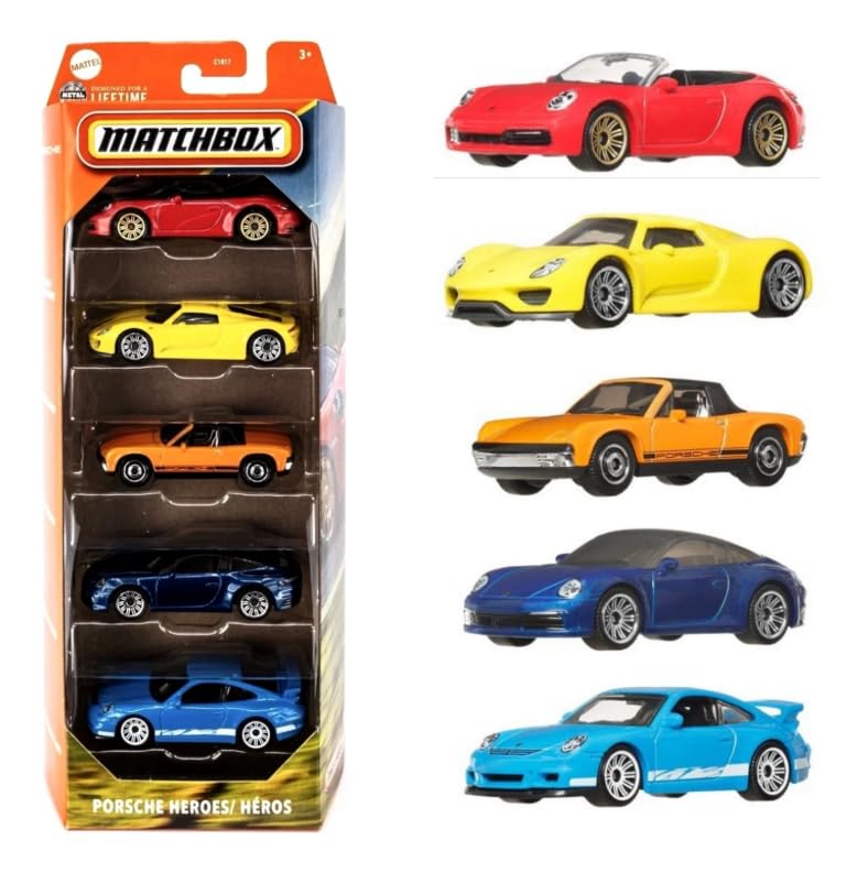 Amazon.com: Matchbox Porsche Heroes 5-Pack [911 Cabriolet, 918
