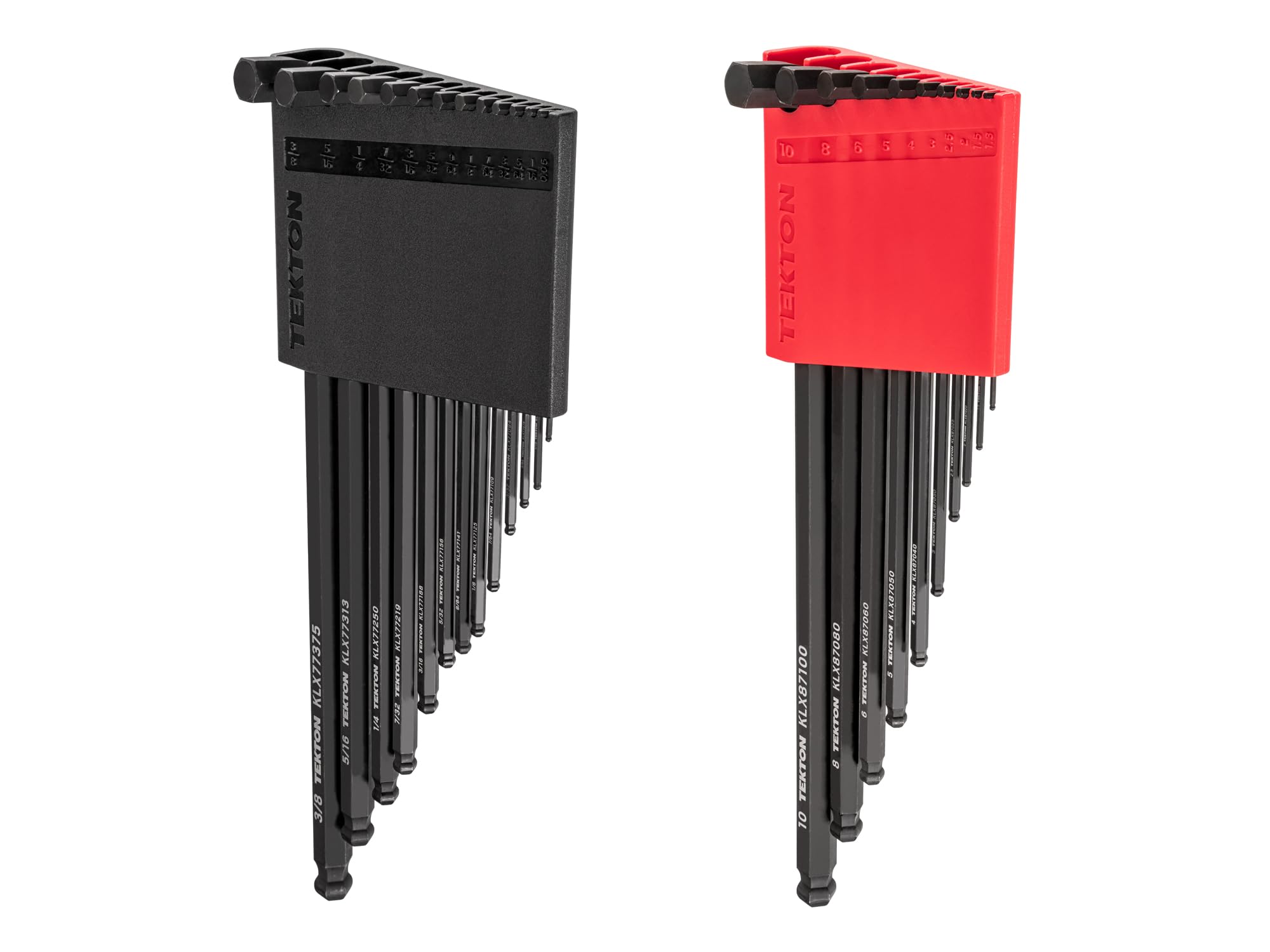 TEKTON KLX91313 Zestaw kluczy imbusowych z krótkim ramieniem, 23-częściowy (0,050-3/20.3 cm, 1.3-10 mm) | KLX91313