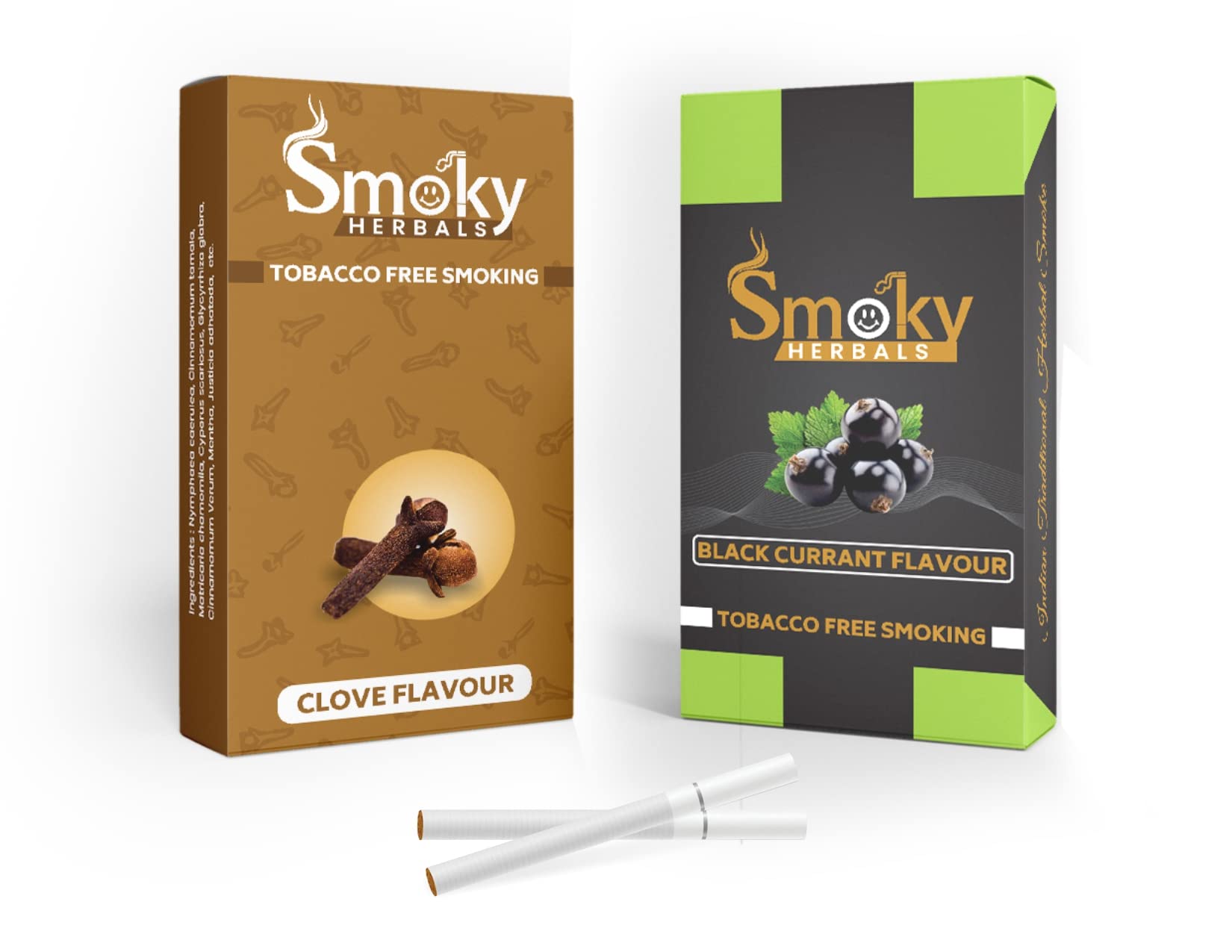 Smoky Herbals Pack of 2 Flavours 100% Tobacco & Nicotine Free Cigarette (BLACK CURRANT - CLOVE) - 10Sticks x 2-image-45