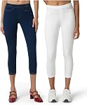 No Nonsense Femmes Classic Denim Capri Leggings avec des poches, confortable stretch Tir sur PantsLeggings