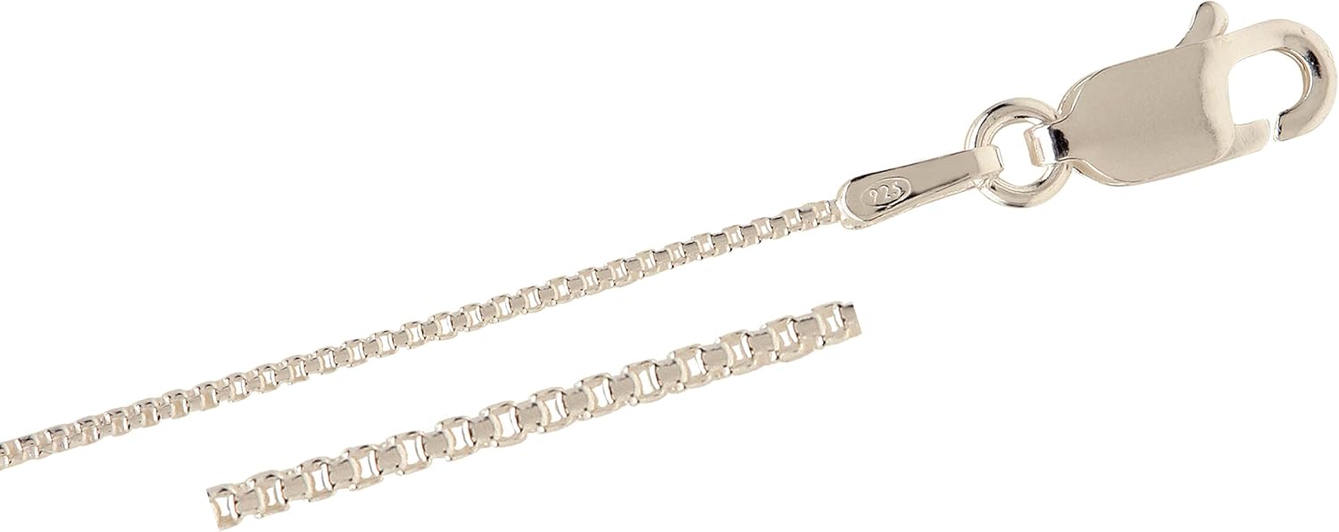 Precious Pieces Child's or Women's 925 Sterling Silver Box Chain with Lobster Clasp for Kids, Teens, or Adults