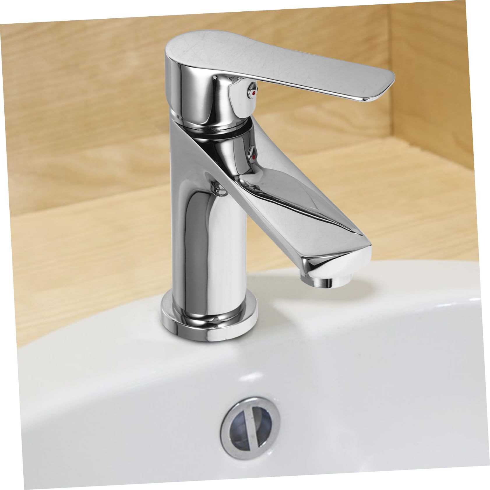 Rubinetto Monoforo Caldo Freddo in Rame Argento per Lavabo