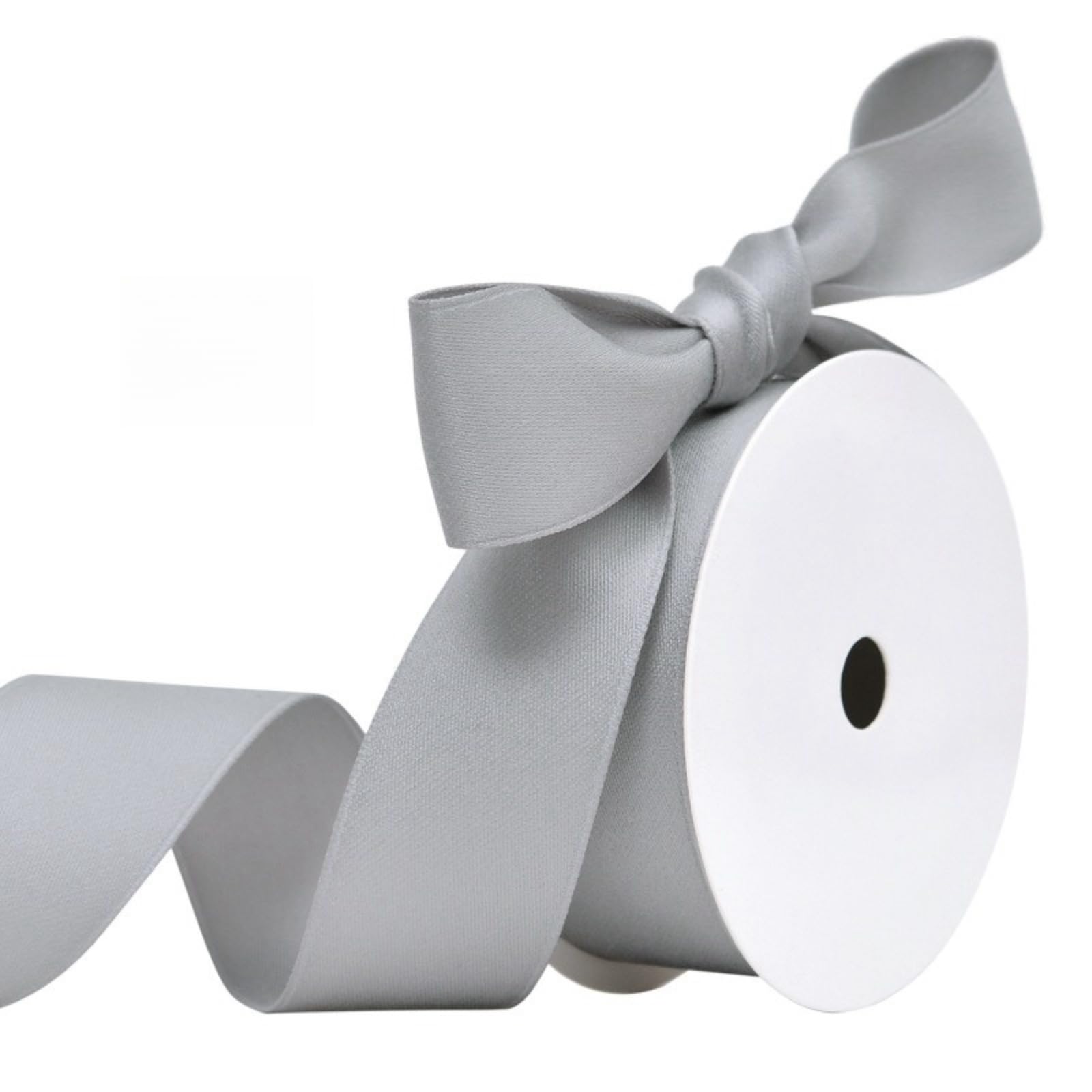 Cinta de raso de 25 mm, 91 metros, cinta decorativa de satén fina, cinta de tela para vestidos, bodas, regalos de cumpleaños, cinta decorativa de satén, cinta decorativa para regalo (gris