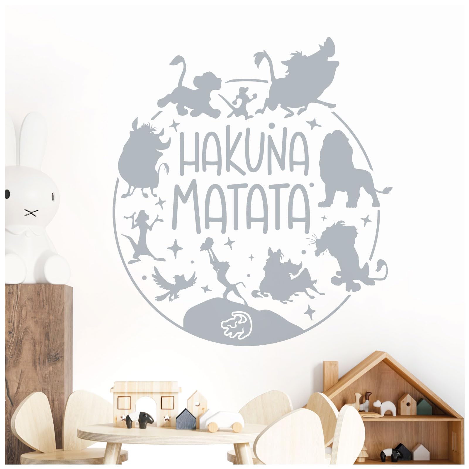Hakuna Matata - Lion King Inspired Children's Vinyl Wall Decal Sticker [XXLarge] [Silver]