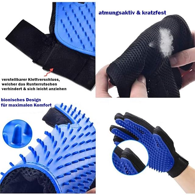 Foto 3 de 6 de Premium Magic Brush - Guante para el cuidado del pelo de perros, gatos y caballos, práctico accesorio…