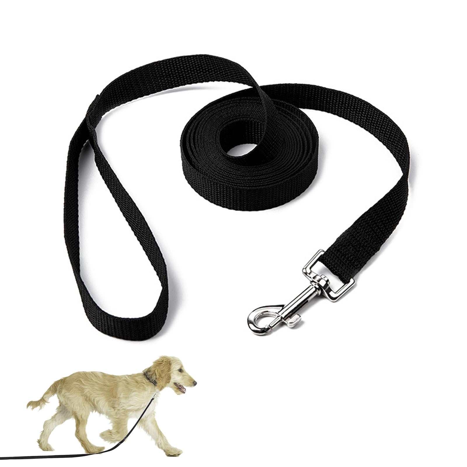 RTRTGS Correa Reflectante para Perro, Correa de Nailon Resistente para Perro, Cuerda de Entrenamiento Duradera con Cierres de Metal para Correas de Paseo para Perros (20mm x 1.2m)