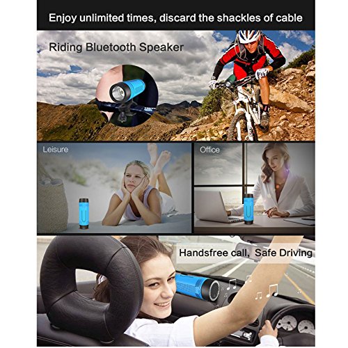 Wireless Bike Speaker With Flashlight Outdoor Bicycle Speaker Emergency Torchlight 4000Mah Power Bank Support Handsfree Call Tf Card For Cycling Riding Climbing Camping For Smartphone Pc #TOP1