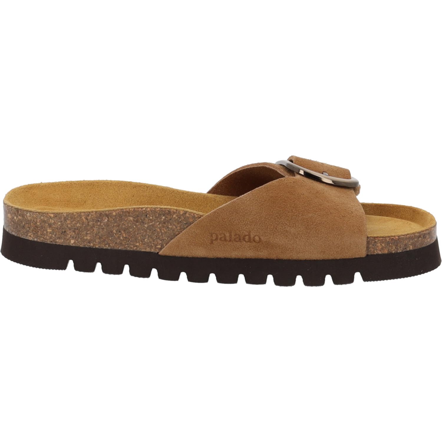 Palado Damen Pantoletten Malta OGS MP Premium Leather - Sandalen Made in Spain - elegante Hausschuhe mit Kork-Fußbett - modische Sommerschuhe