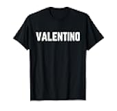 First Name Valentino Text Apparel Crown White Text T-Shirt