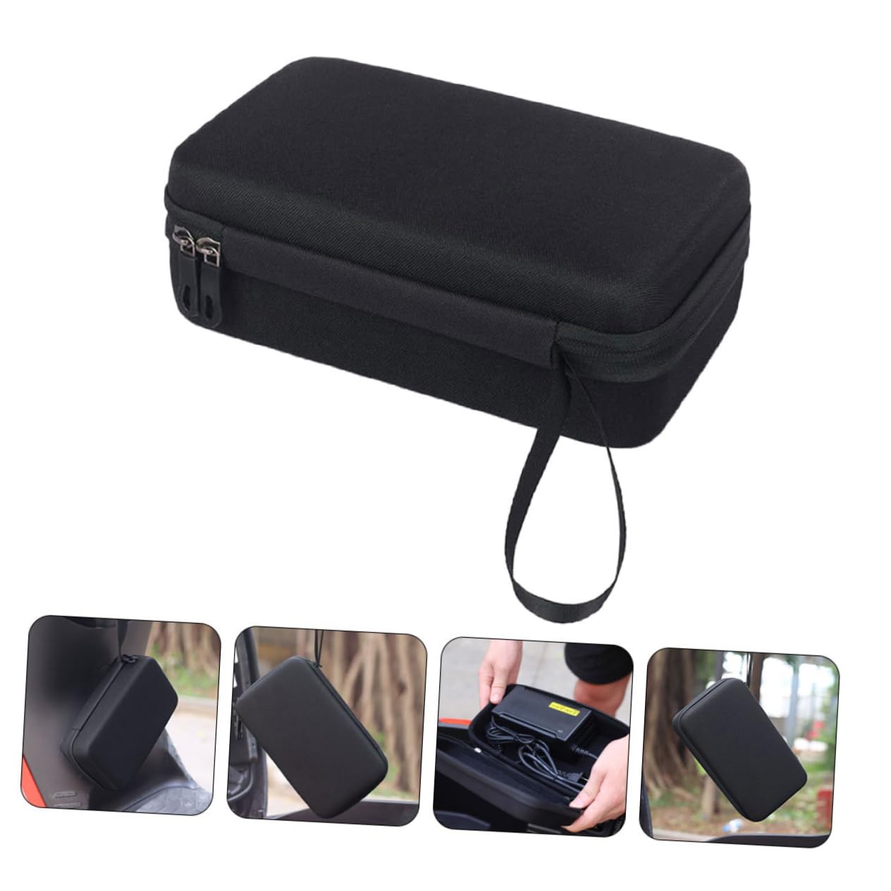 Pochette de Rangement pour Chargeur de Vélo 2 Pièces Noire