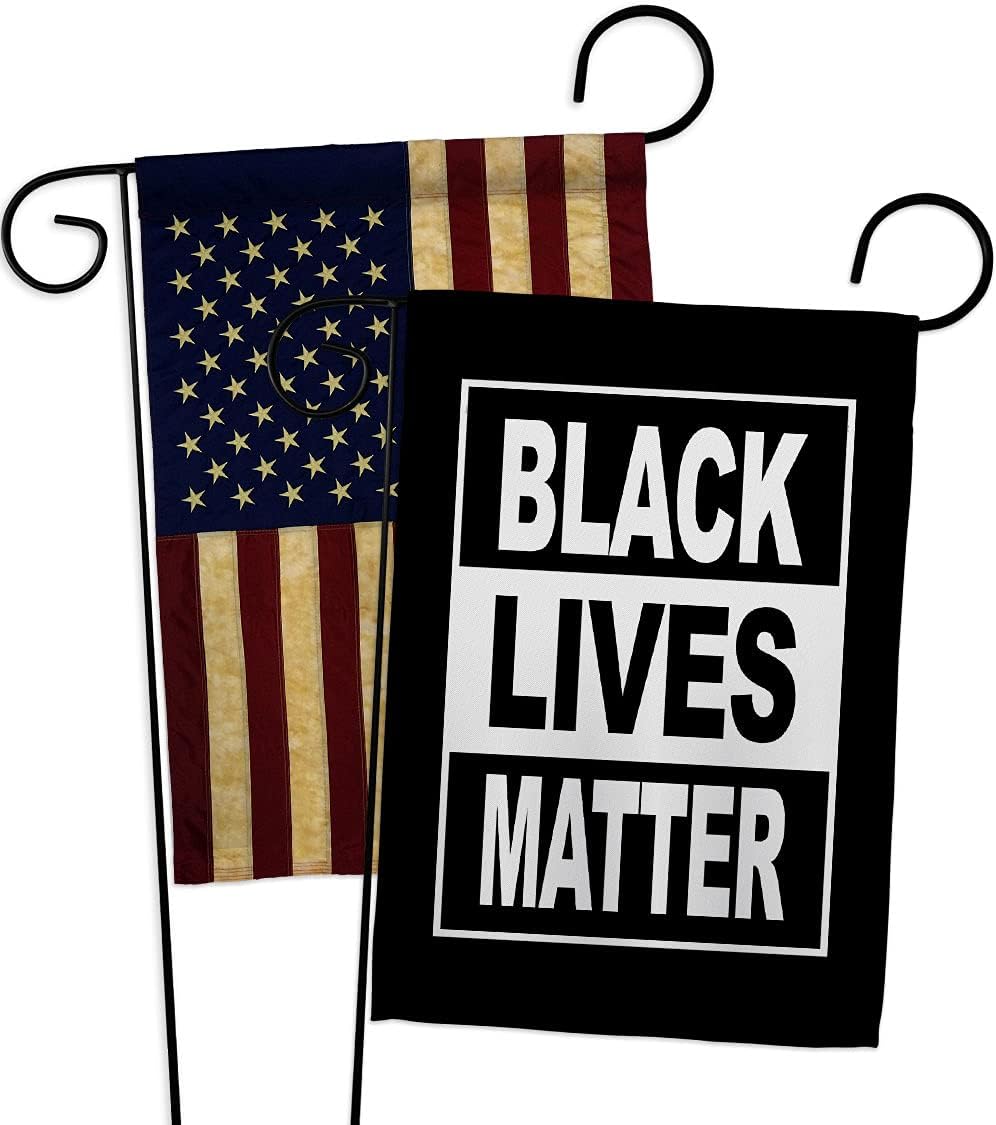 Cant Breathe BLM Porch Decor American Flag Banner Pack Wall Art Patio Lawn Garden Room Decorations Outdoor Tapestry Yard Signs Black History Month BLM African Americans Heritage Made in USA