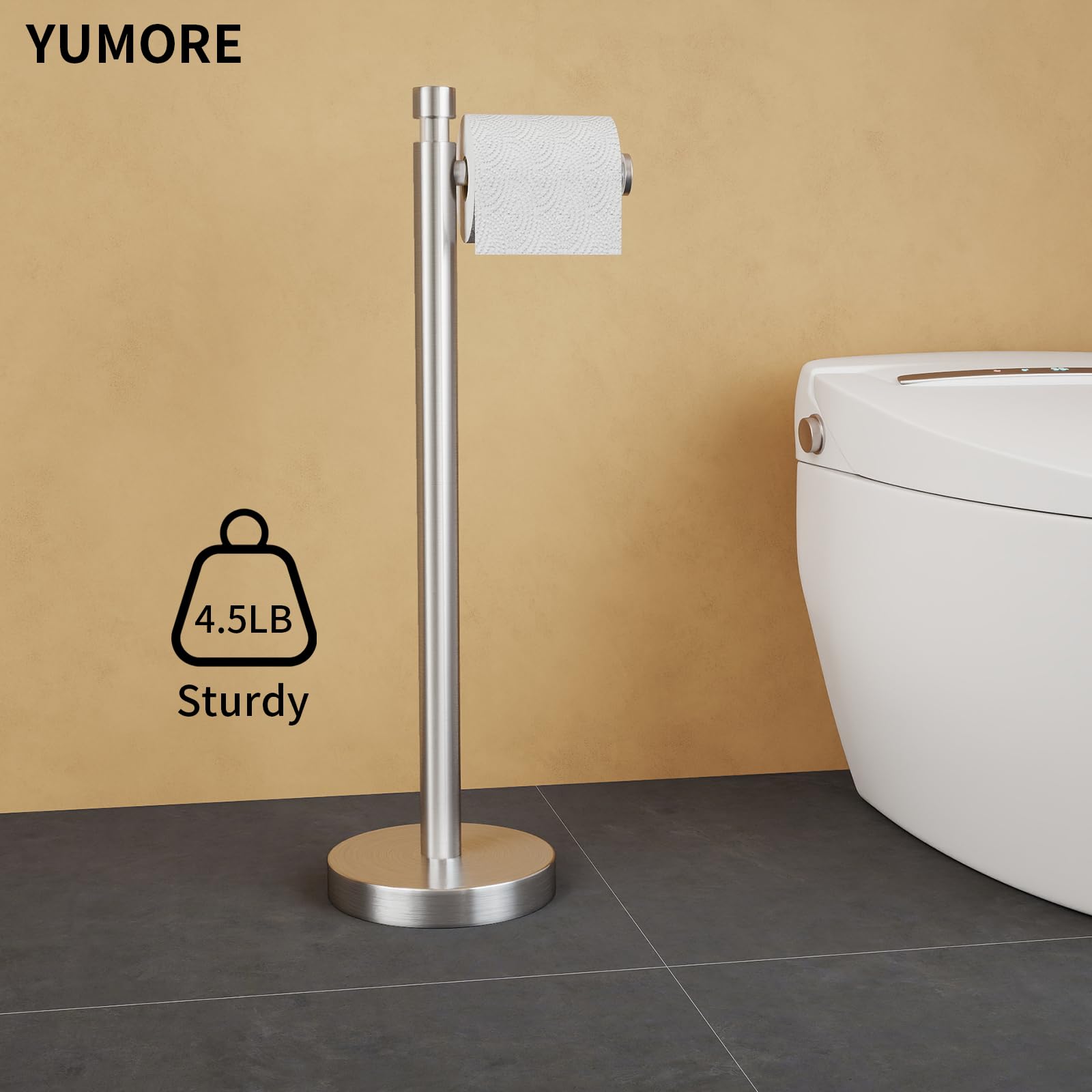 YUMORE Free-standing Toilet Roll Holder - Image 3
