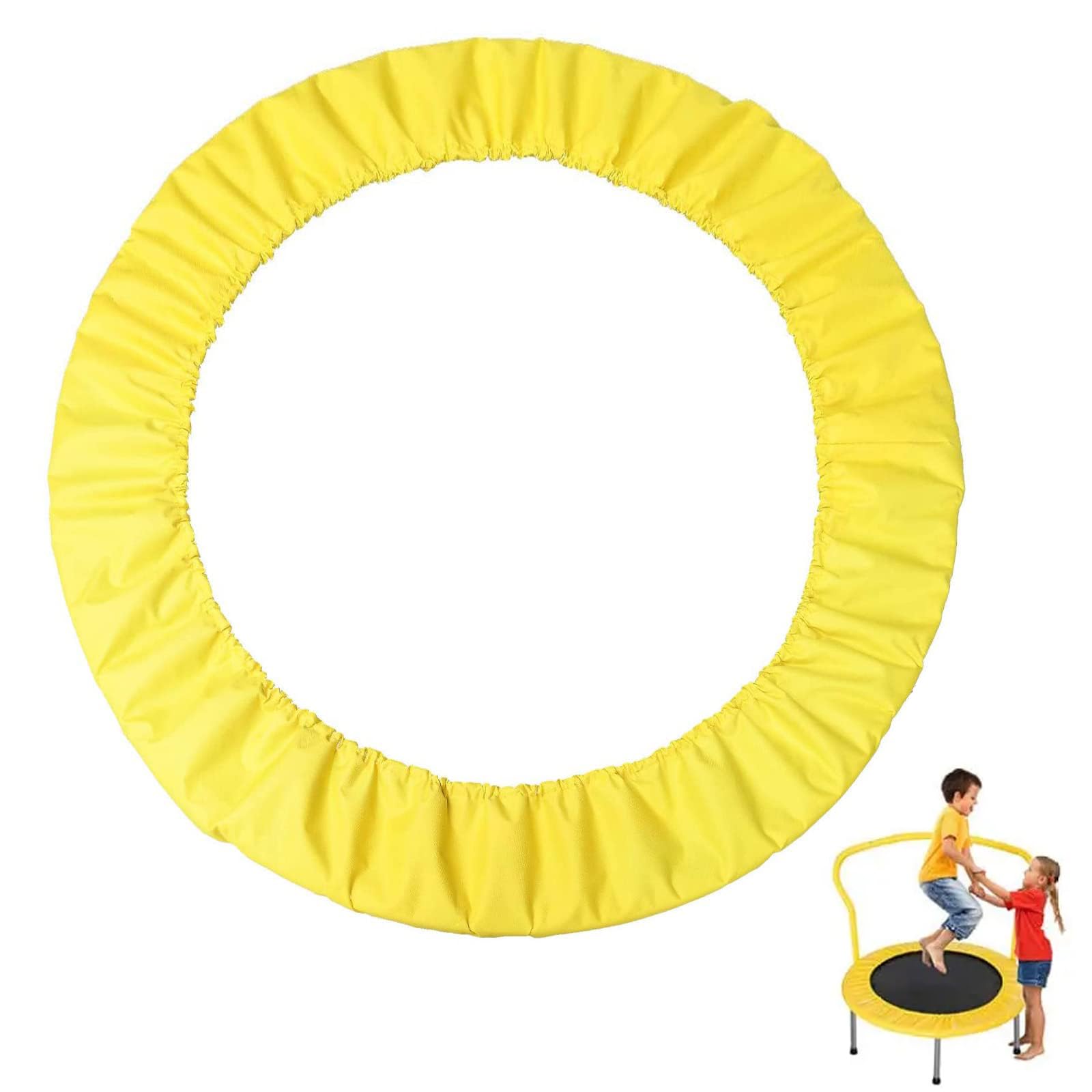 Hmtbet Trampoline Replacement Safety Pad, Safety Guard Spring Cover Edge Protection,Trampoline Cloth Cover Mini Fitness Trampoline Skirt for Children,Yellow,38in 0.96M 6holes