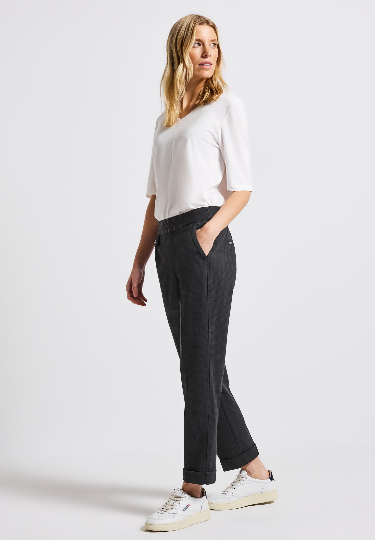 Street One Damen Karierte Chino mit Tapebund 3716894