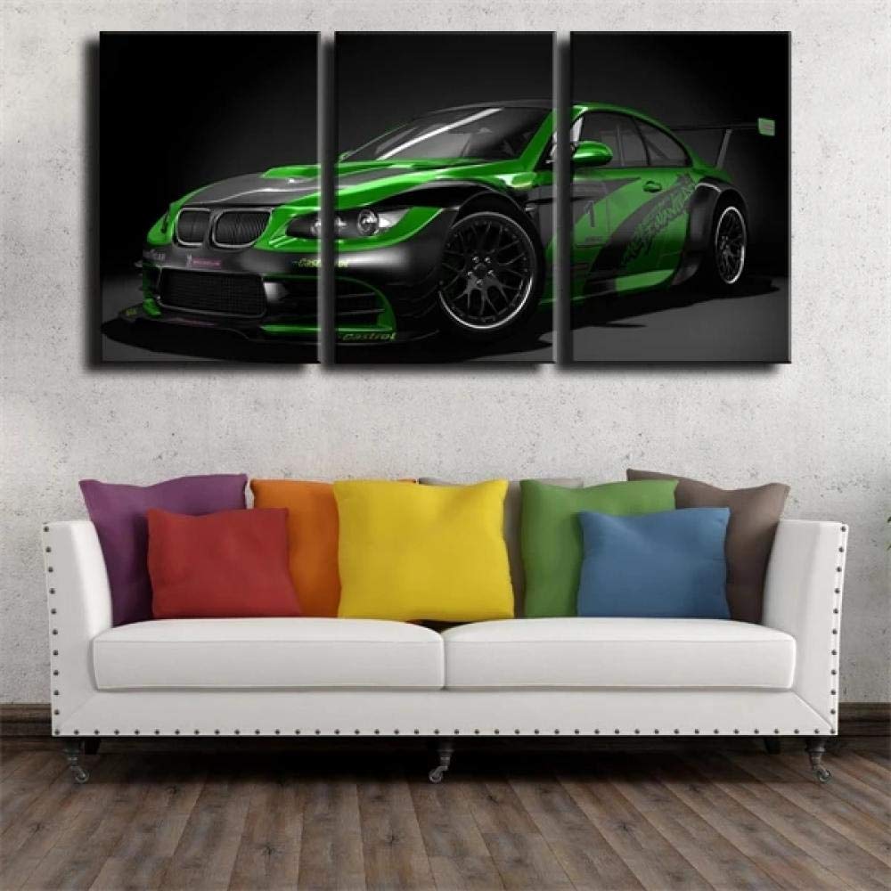 Arte del Coche BMW M3 Deportes Cuadro Paneles múltiples Tríptico 3 Piezas impresión en Lienzo Listo Colgar Impresiones Fotos sobre Lienzo Modernos Cartel Decoración