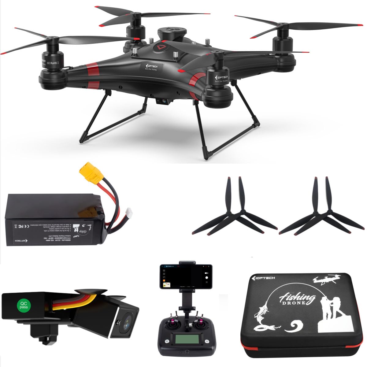 Mejor Dron de Pesca Con Liberación de Cebo - Carga Útil de 3 kg, Triblade FPV 33 Minutos de Retorno Automático, Impermeable Con Cámara 4K para Adultos