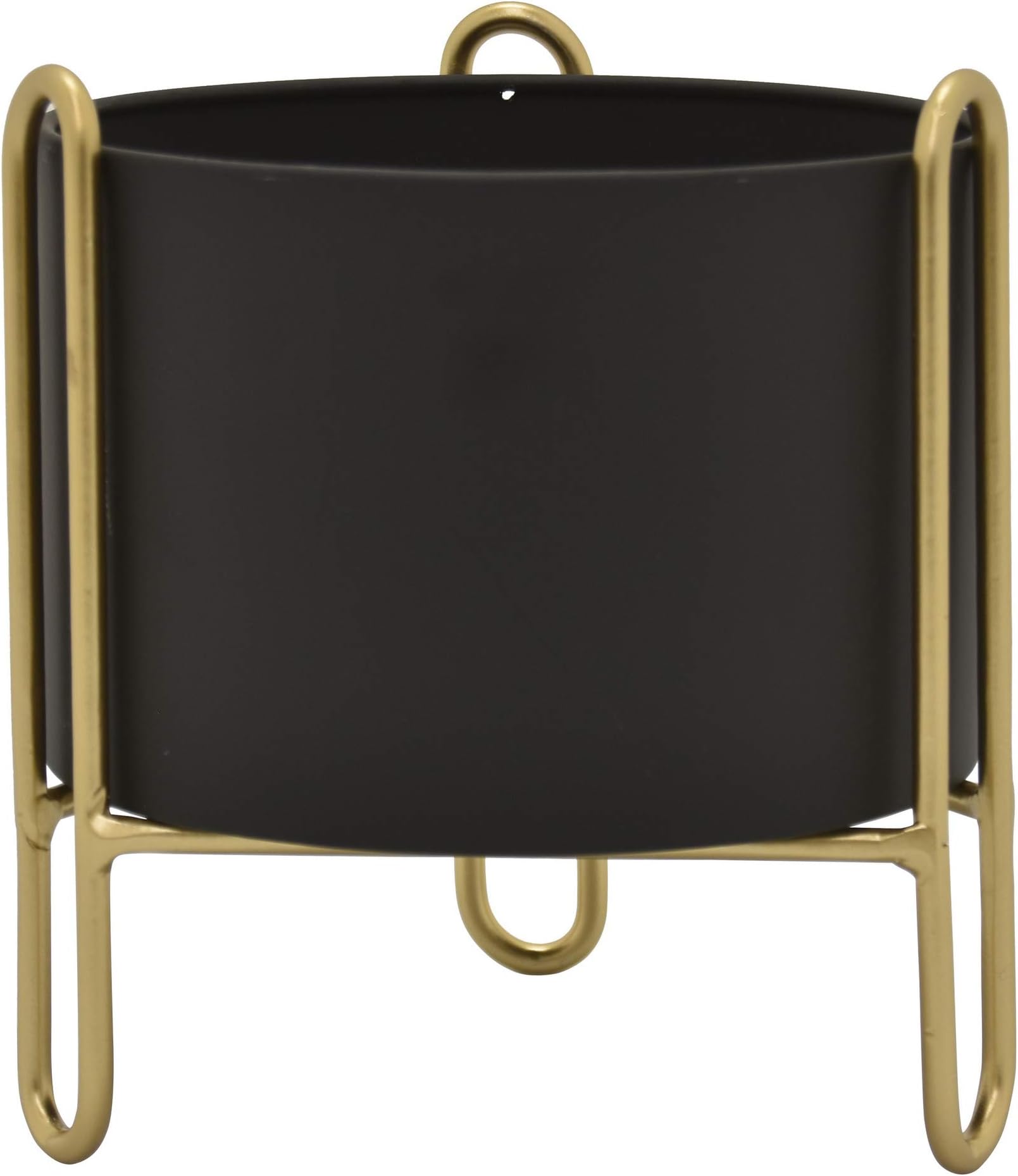 Three Hands Black Planter W/Stand Metal L x 6in W x 7in H