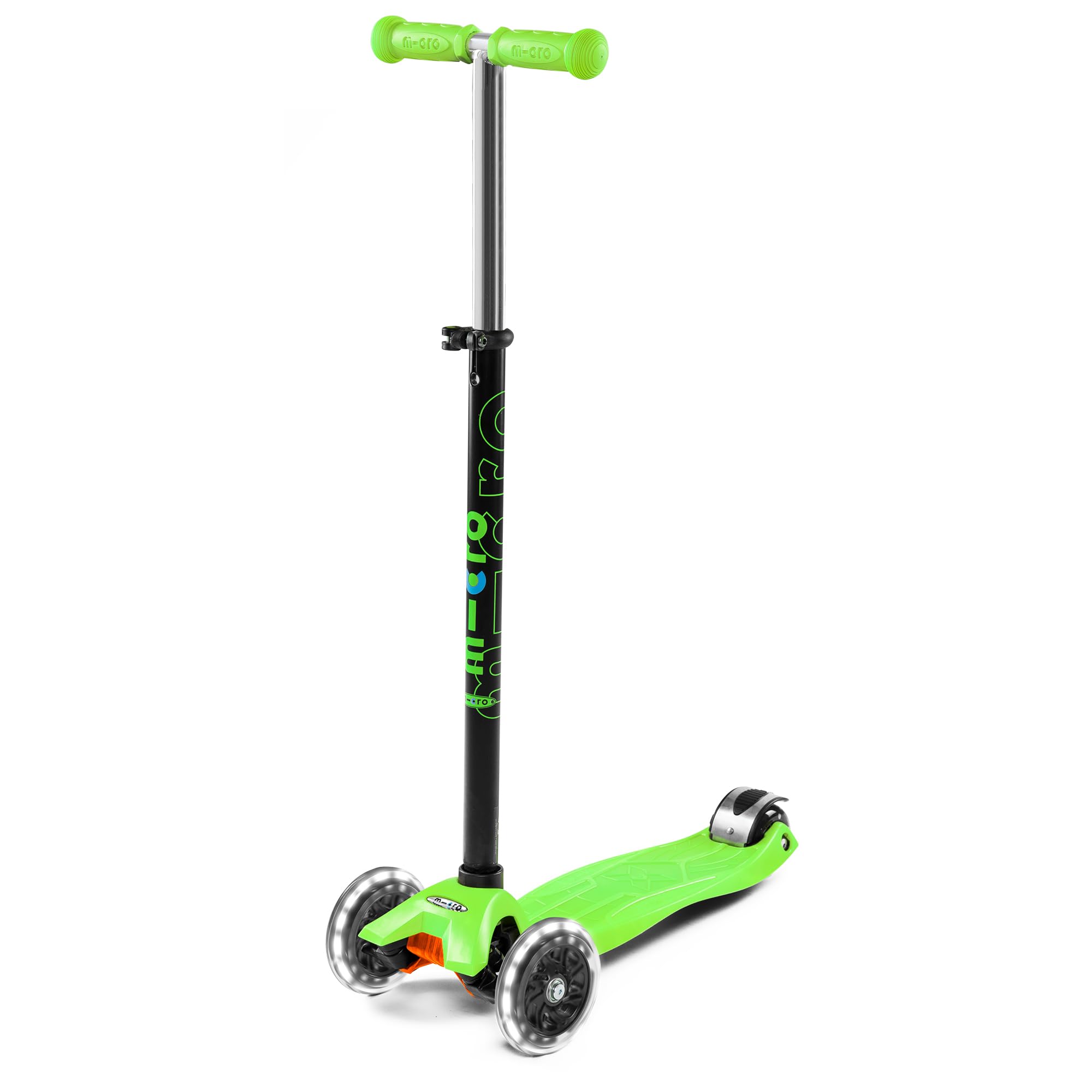 MicroScooters | Maxi Micro LED Children's Scooter | Handlebar Adjustable | 3 Wheel Scooter | Boys & Girls | 5-12yrs