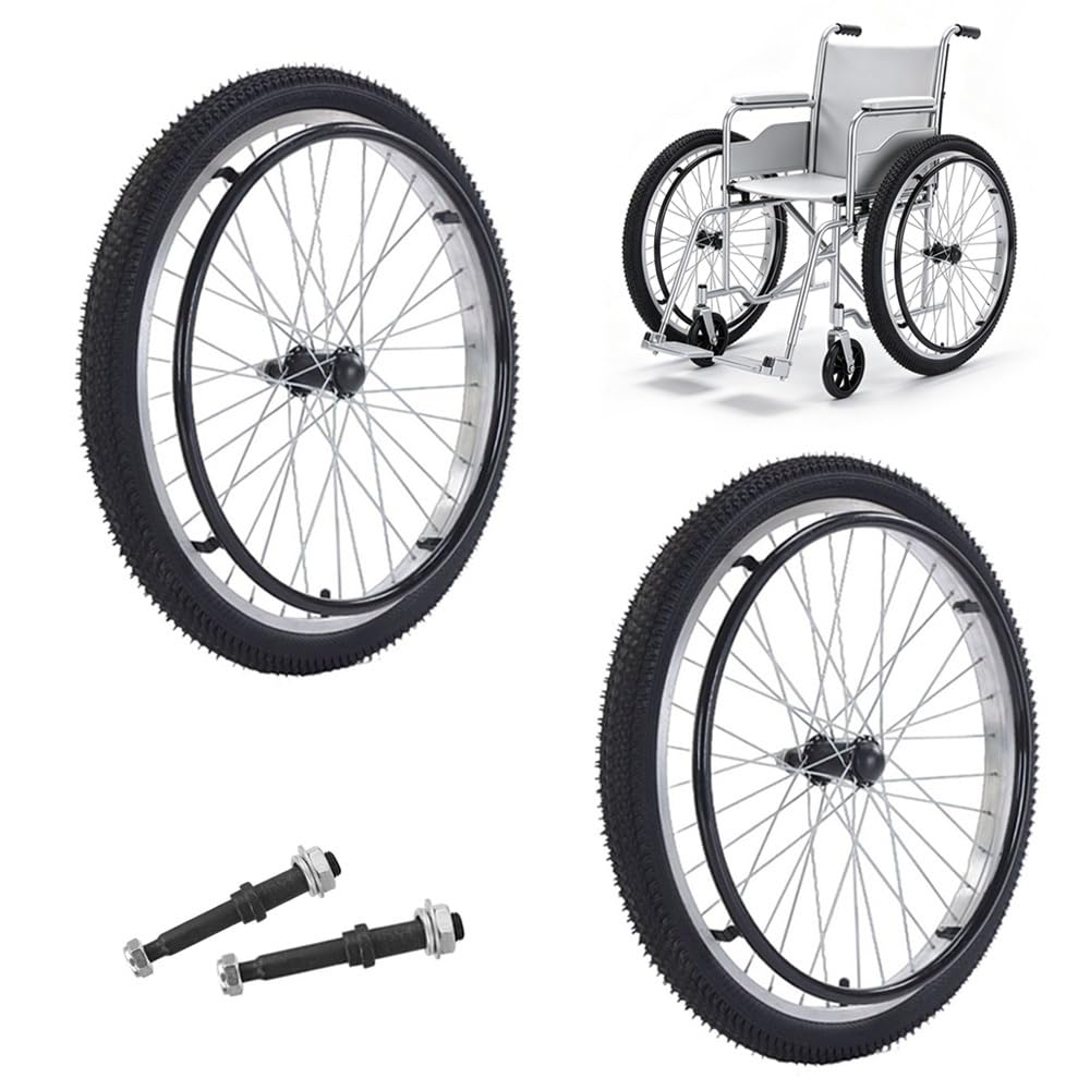 Rueda Trasera De Recambio Para Silla De Ruedas De 24 Pulgadas, 24x1.95 Accesorios Para Sillas De Ruedas, Ruedas Neumáticos De Repuesto, 2 Piezas