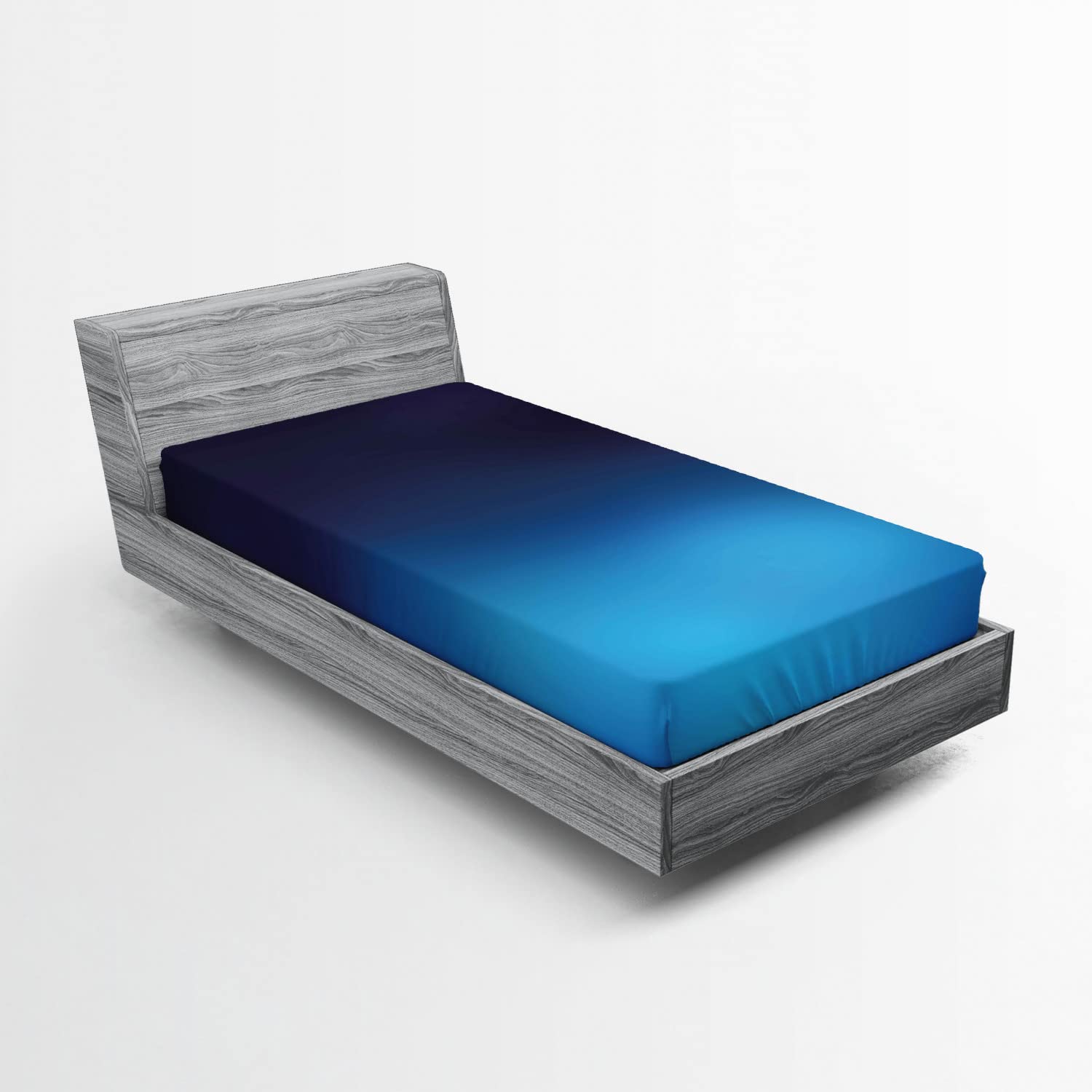 Ambesonne Navy 2 Pack Fitted Sheet, Blue Ombre Ocean Inspired, Bed Cover All-Round Elastic Deep Pockets 2 Pieces, Package Contains 2 Twin XL Size Fitted Sheets, Navy Indigo