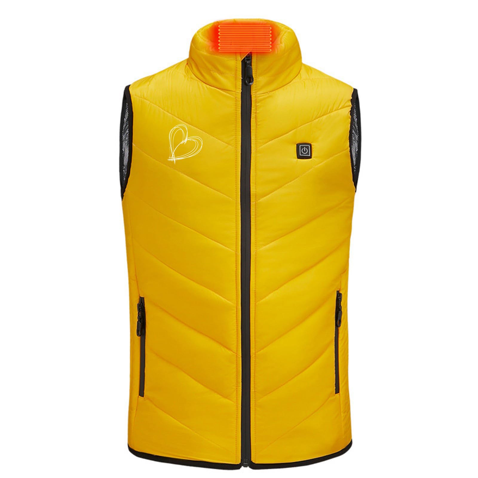 Générique Gilet Chauffant Pour Enfants Garçons Filles Vêtements Chauffants Imprimé Amour Mode Manteau Hiver 2 Zone Usb Intelligent Thermostatique Électrique Veste Chauffante Doudoune Enfants