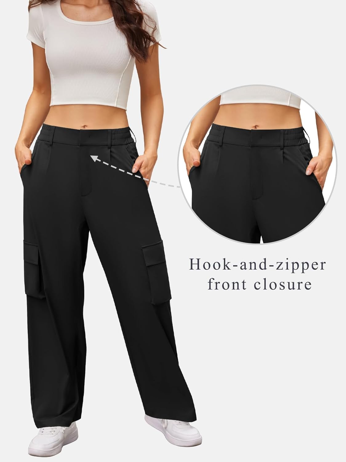 Cargo Pants for Women Baggy Lightweight High Waisted Hiking Pants for Travel Casual - Image 4
