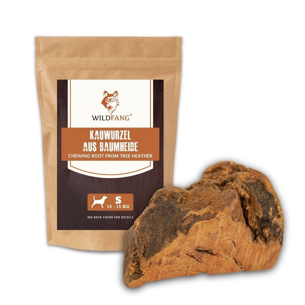 Wildfang® Radice di Erica Arborea per Cani, Taglia S – Giocattolo Naturale da Masticare, senza Schegge, Indistruttibile, Cura dei Denti & Gioco (per Cani fino a 15 kg), 1 pz