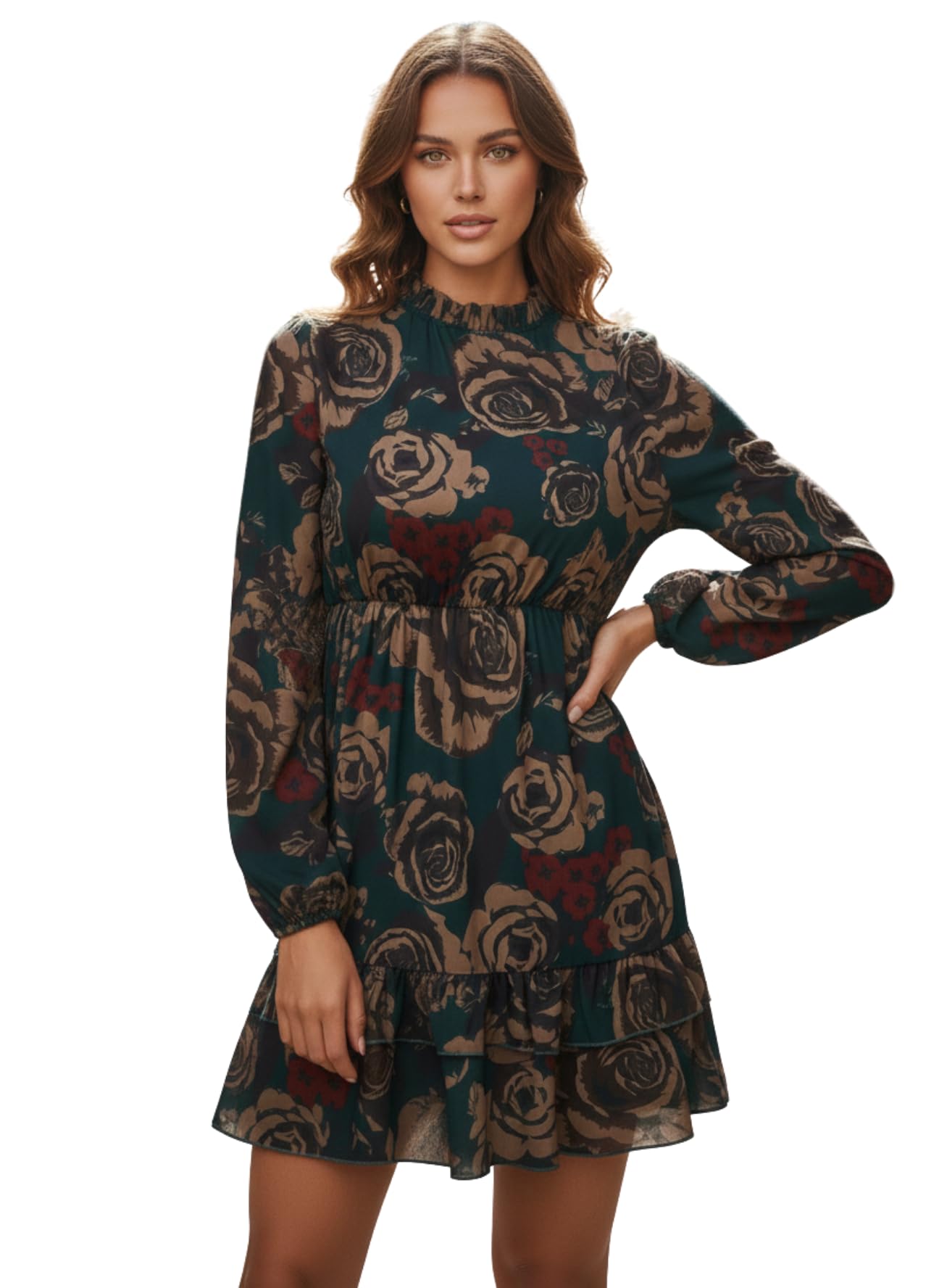 GRECIILOOKS Western Dresses for Women | A-Line Knee-Length Dress | Midi Western Dress for Women| Short Dress