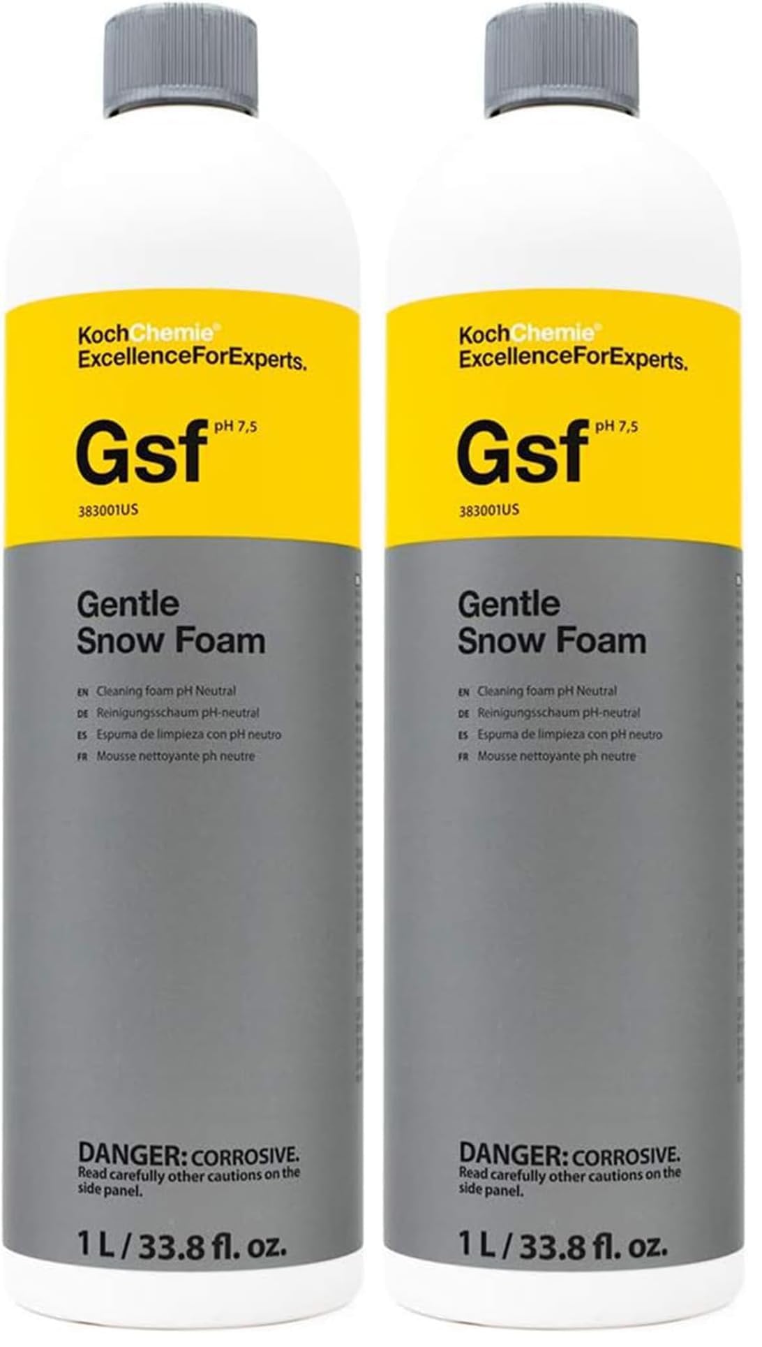 KOCHCHEMIE Gentle Snow Foam - pH Neutral Pre-Cleaning; Works With Foam Cannons &amp; Sprayers; Manual Washing Shampoo; Safe on Existing Wax &amp; Sealed Surfaces; Unique Cherry Fragrance (1 Liter) (Pack of 2)