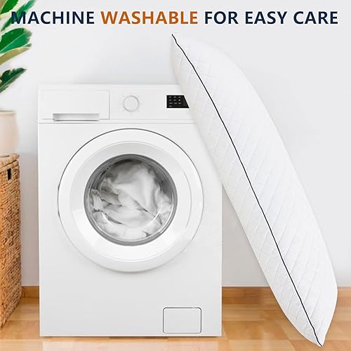 Miniatura 8 de 1 MIDDLE ONE Almohada corporal refrescante de espuma viscoelástica para adultos que duermen, almohada larga para cama, almohada grande y firme de