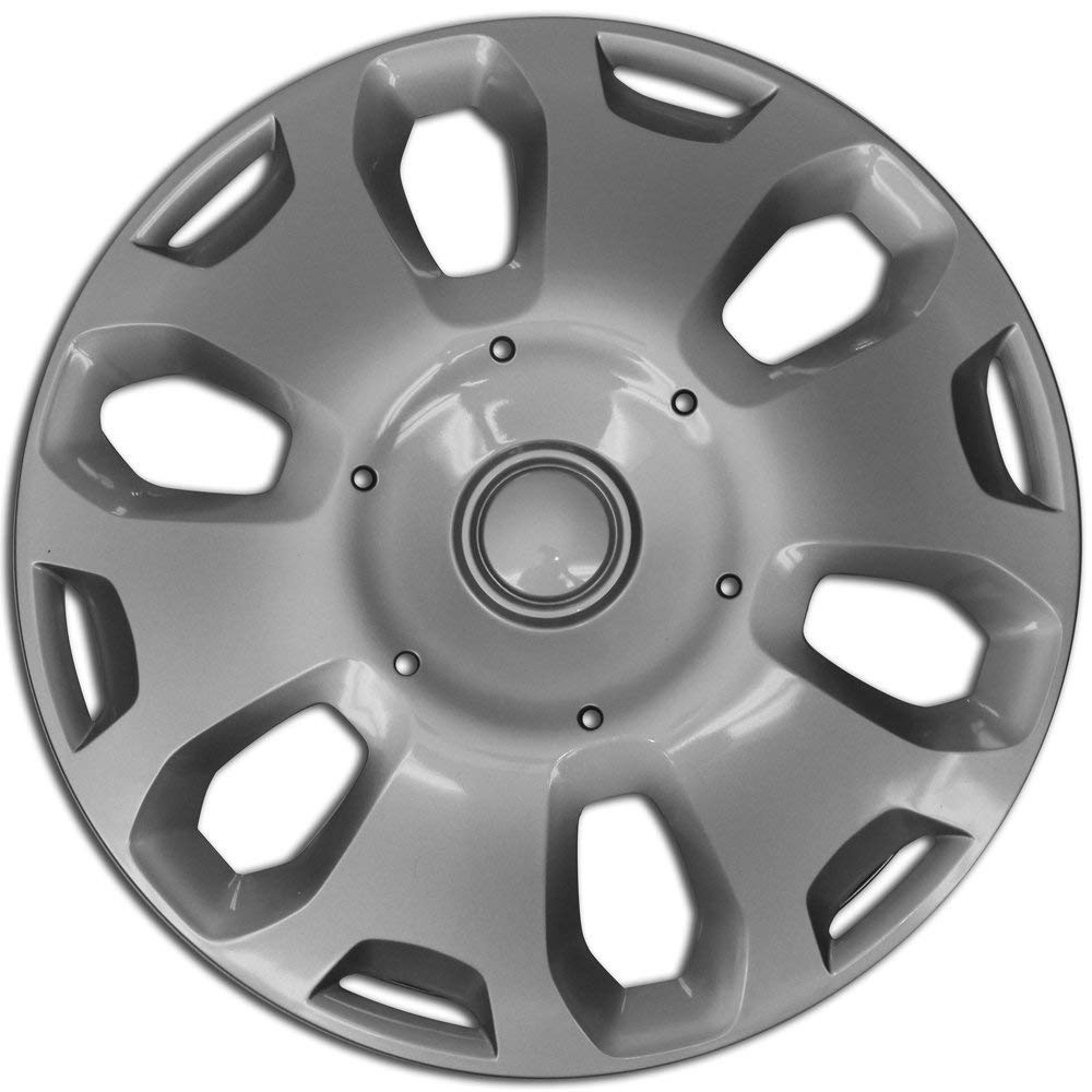 OxGord 15 inch Silver Snap-On Hubcaps with 6 Spoke Compatible with 2010-2013 Ford Transit Connect Standard Steel Wheel Covers