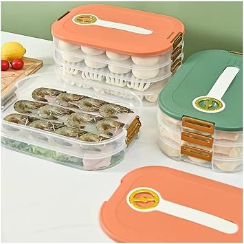 4 Layers Plastic Bacon Box, Deli Meat Saver Cold Cuts Fridge Keeper, Cheese Food Storage Container with Lid for Refrigerator, Shallow Low Profile Christmas Cookie Holder green