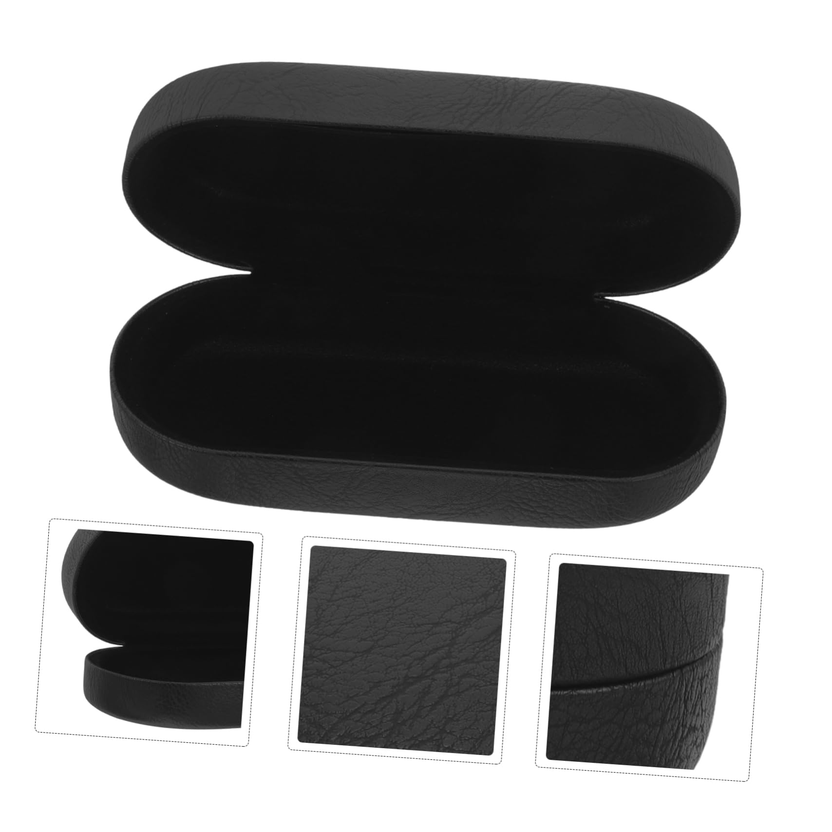 BESPORTBLE Estuche Para Gafas De Sol Caso Duro Viajar Múltiple Delgado Estuche De Gafas Duras Conformado Organizador De Gafas De Sol Transparente Almacenamiento Bolsa Plegable Cuero Pu Black