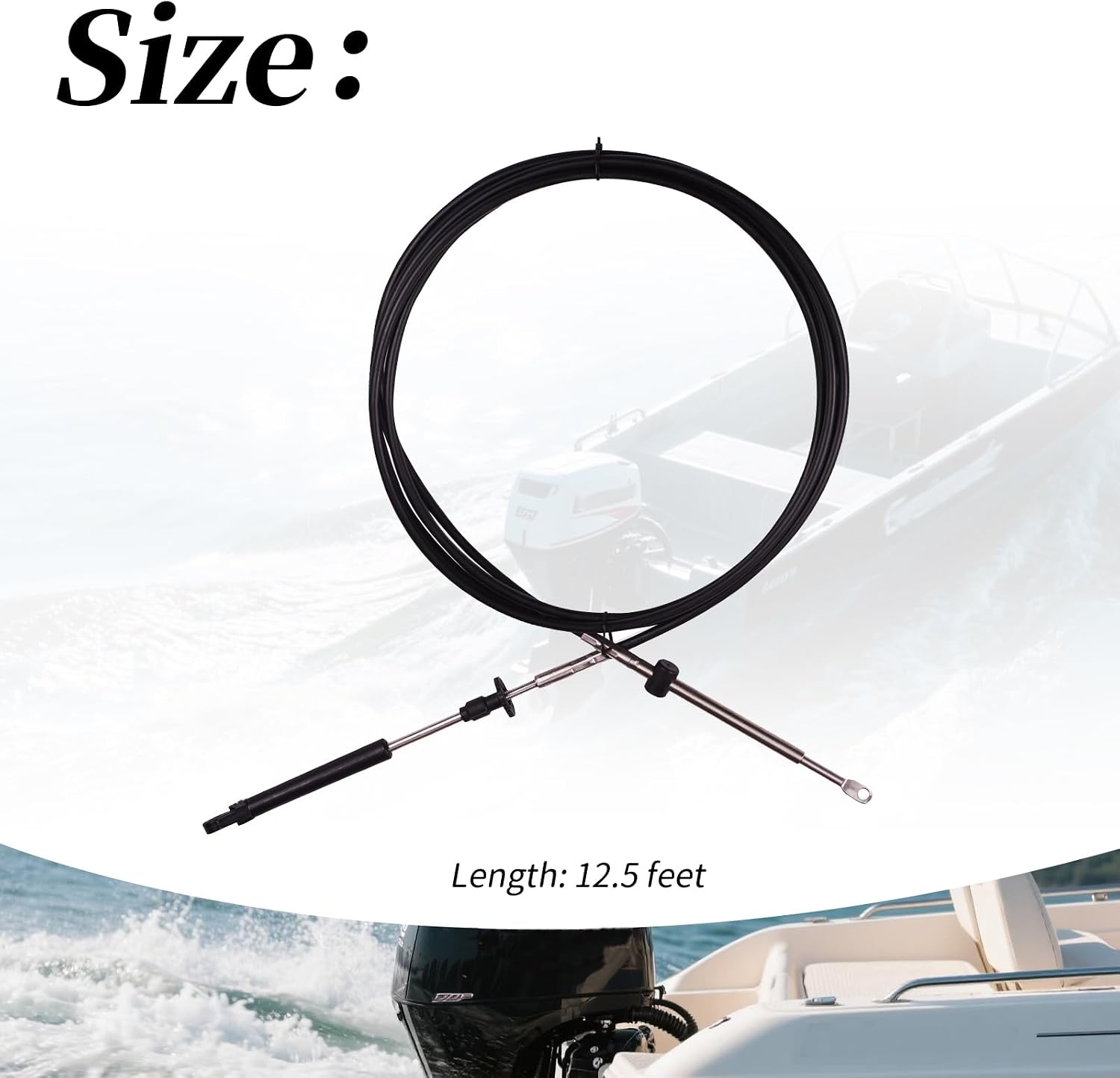 12.5' Throttle Shift Remote Control Cable 0173112,173112 Compatible with BRP, OMC, Johnson and Evinrude Engines