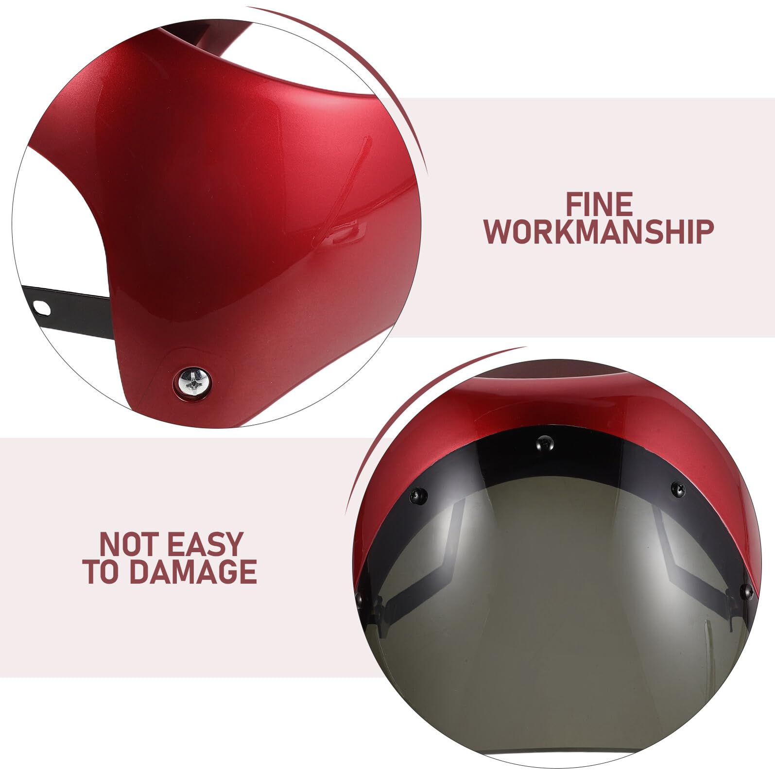 Cabilock Cupolino Parabrezza Moto 7 Pollici Antivento in Plastica Trasparente Deflettore Aerodinamico e Staffa Regolabile Copertura Faro Moto per Cruiser e Touring