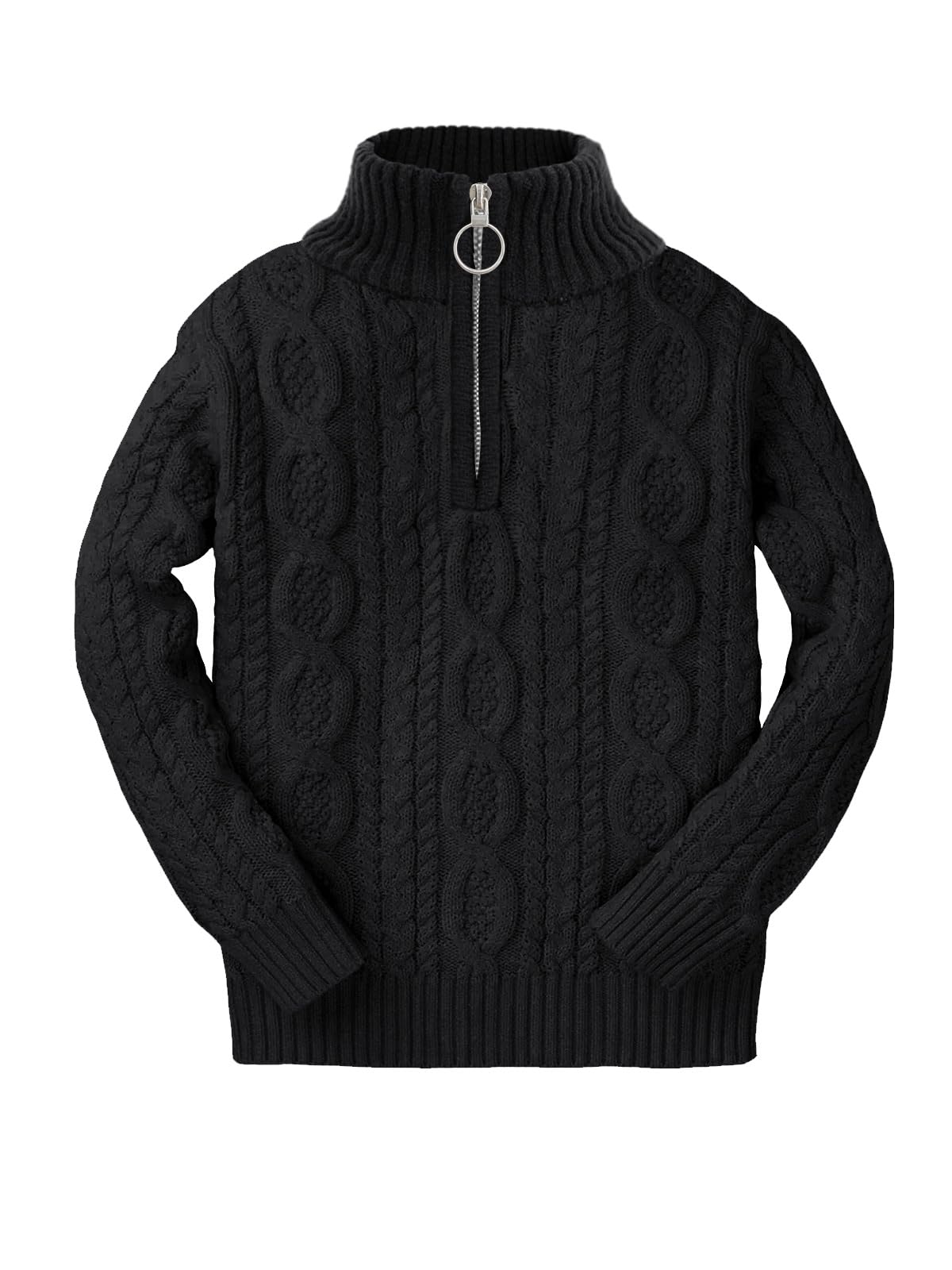 KingdenergyKids Sweaters Boys Turtleneck Button Up Cable Knit Winter Warm Long Sleeve Fall Pullover Sweater Tops