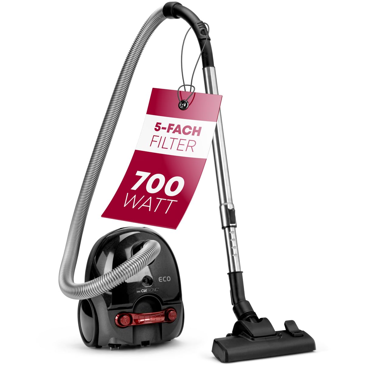 Clatronic Staubsauger mit Beutel BS 1300 N – anthrazit