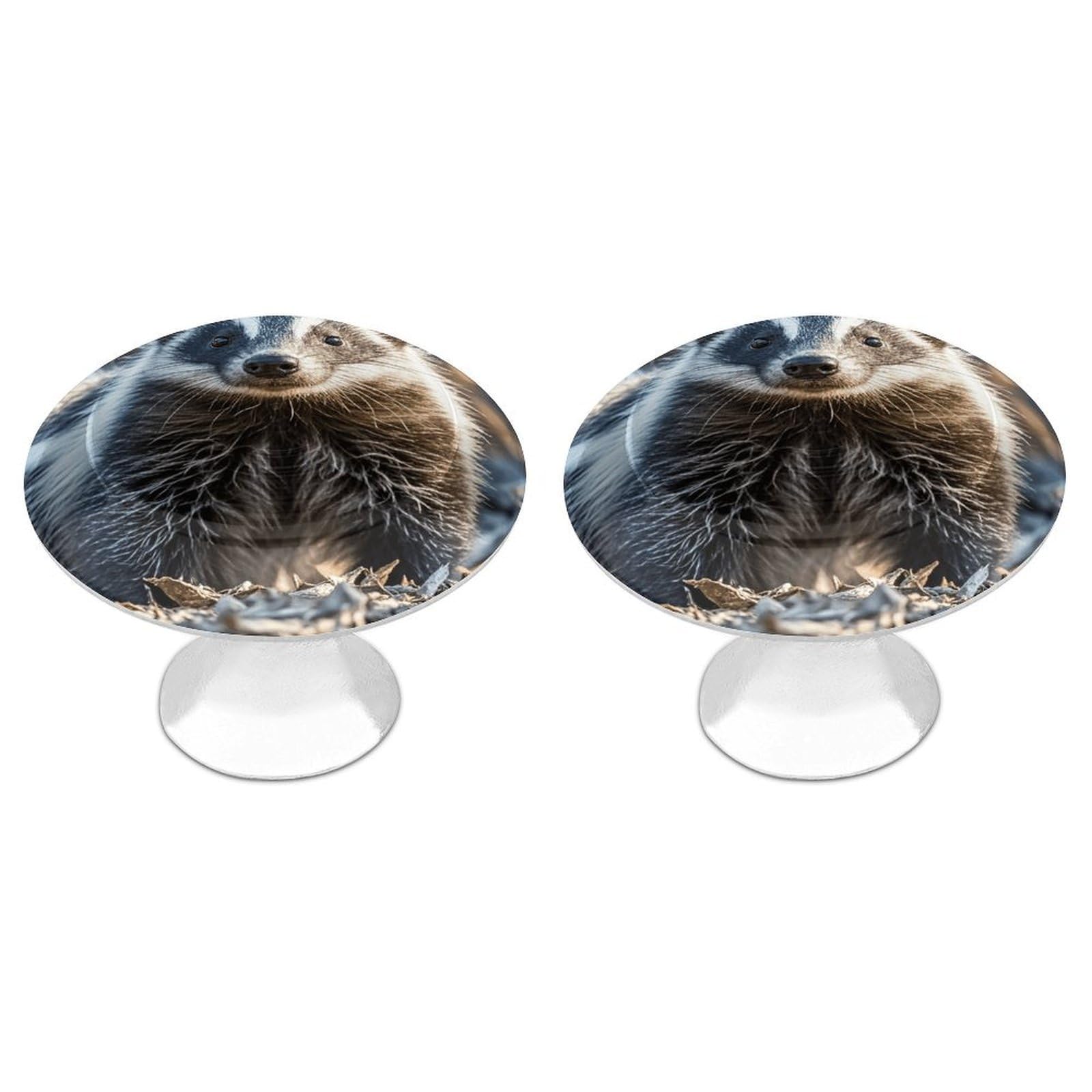Fodpand White 2 Pack Cabinet Knobs 1.1 Inch Single Hole Drawer Pulls Handles Decorative Skunk Furniture Knobs For Dresser Kitchen Bathroom Cupboard Wardrobe Vanity Closet Door Hardware