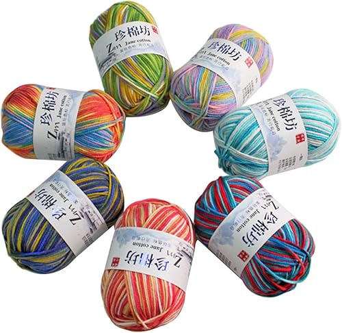 7pcs madejas coloridas hilo de algodón de leche suave ganchillo tejer manualidades suéter DIY manta bufanda