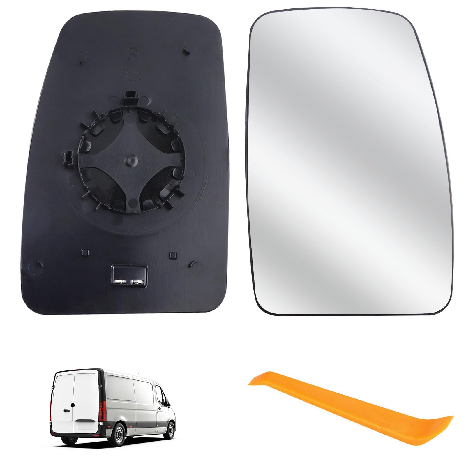Vetro specchietto di ricambio per Renault Master 2010-2021/Opel Movano 2010-2023/Nissan NV400 2010-2021 Specchietto laterale retrovisore lato passeggero riscaldato (destro)