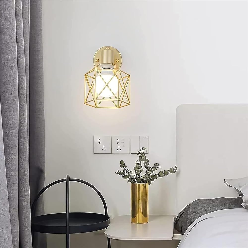 Metalowa lampa ścienna E27 w stylu industrialnym do sypialni, zagłówka, garażu lub łazienki.