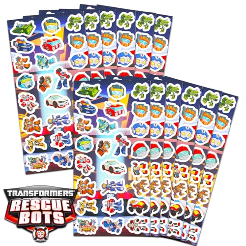 Rescue Bots Stickers Party Favors for Toddler Boys 12 Pack Bundle