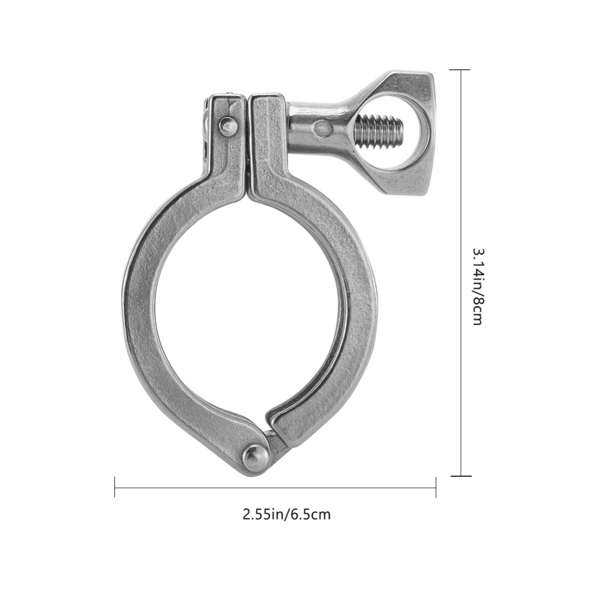 10 Stück Tri-Klemmen Edelstahl 304 (5,1 Cm) Mit Flügelmuttern & Silikondichtungen - Für Sanitär & Lebensmittel
