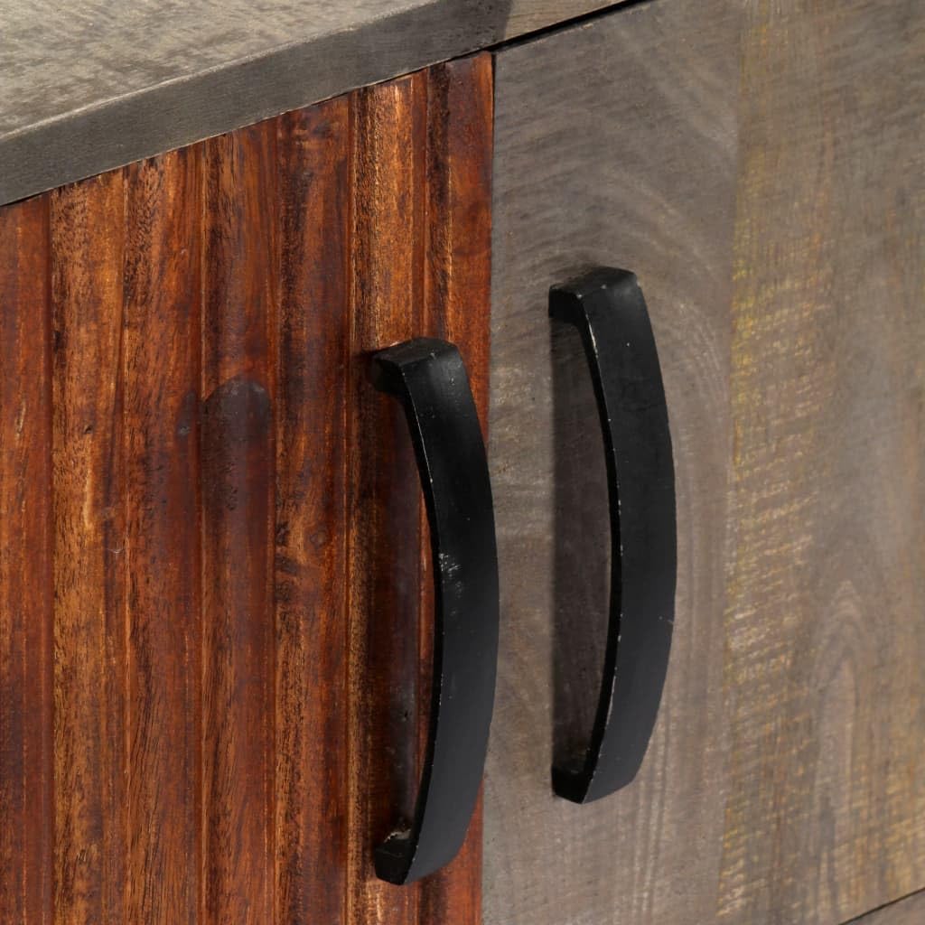 Mesa consola clásica de madera maciza de mango con 2 puertas y 2 cajones, mesa estable y patas robustas para un interior elegante y un almacenamiento práctico