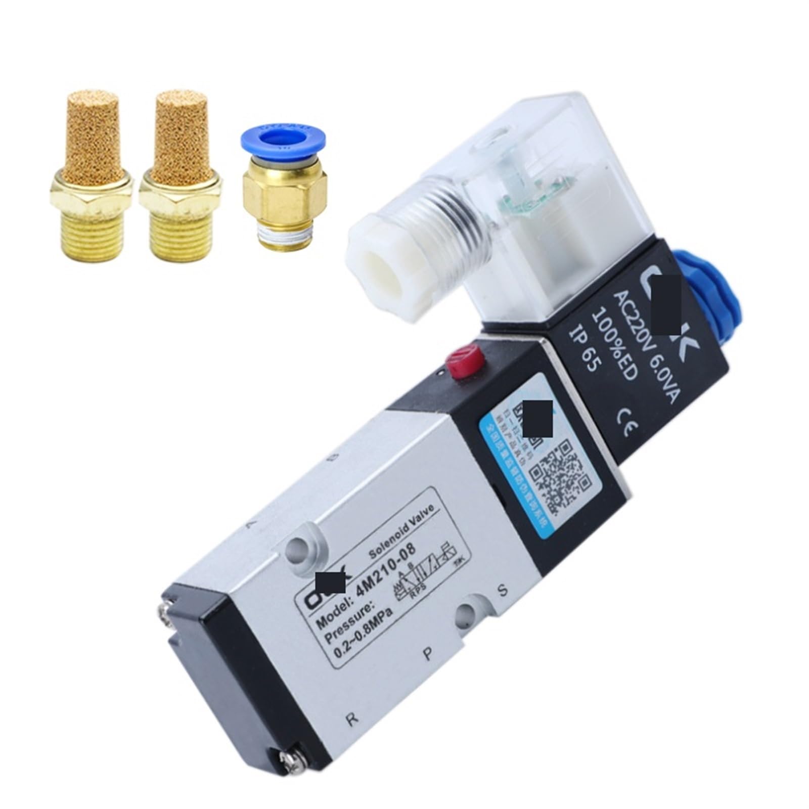 Válvula de aire 4M210-08 de 5 vías distribuidor neumático G1/4 AC110V