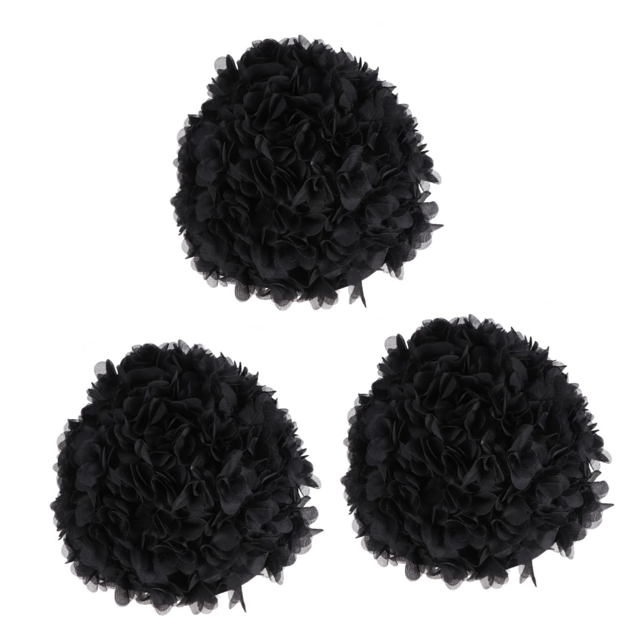 VANZACK 3piezas Gorro De Natación Forma De De para Mujer Diseño Elegante Color Negro Cómodo y Antideslizante para Piscina y Baño