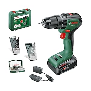 Bosch UniversalImpact 18V - 60 Trapano con percussione a batteria, avvitare / forare nel legno / metallo, forare a percussione nella muratura; 1 batteria da 2.0 Ah, sistema 18V
